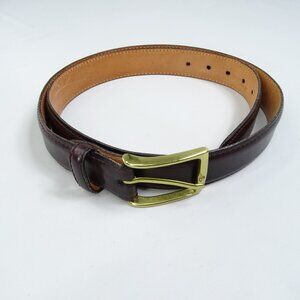 Martin Dingman Brown Belt Gold Buckle MILLED FINISH IMPORTED LEATHER 36‎ 10052